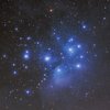 Плеяды (M45) – рассеянное скопление в созвездии Телец; одно из ближайших к Земле и одно из наиболее заметных для невооруженного глаза звездных скоплений