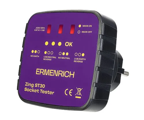 Тестер розеток Ermenrich Zing ST30,  1