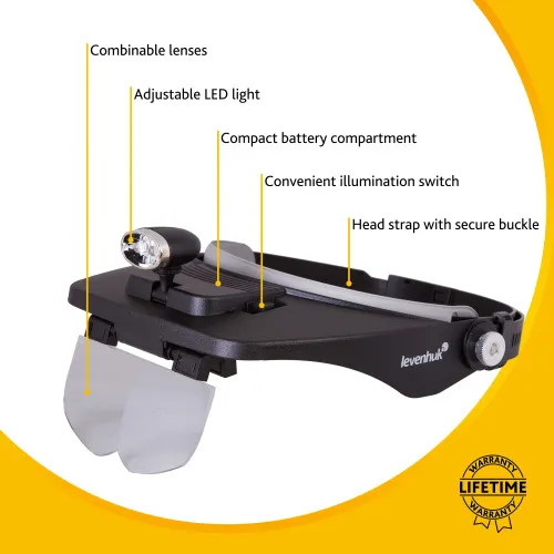 Лупа налобная Levenhuk Zeno Vizor H3,  12