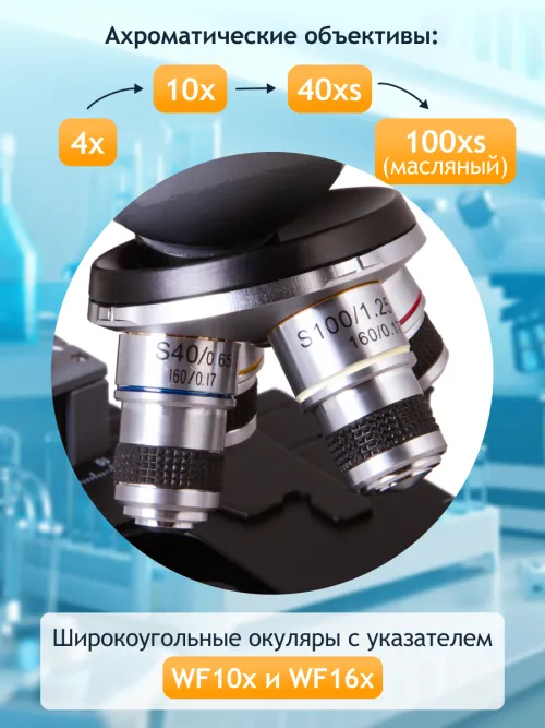 Микроскоп Levenhuk 320 PLUS, монокулярный,  26