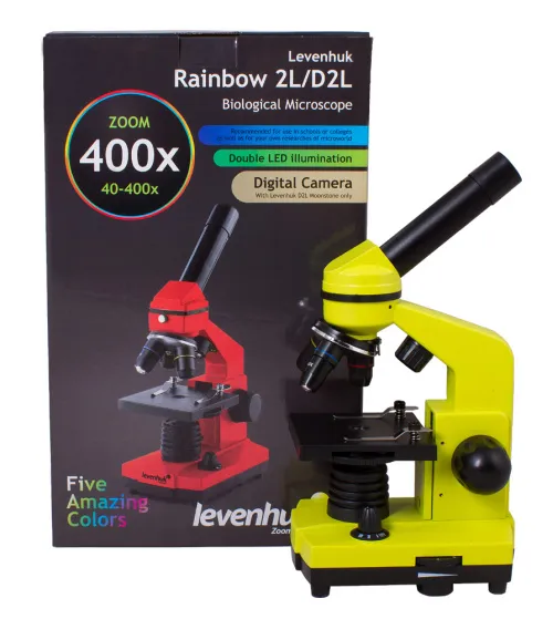 (RU) Микроскоп Levenhuk Rainbow 2L PRO Lime\Лайм,  16