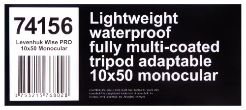 Монокуляр Levenhuk Wise PRO 10x50,  15