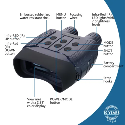 Бинокль цифровой ночного видения Levenhuk Discovery Night BL10 со штативом,  15