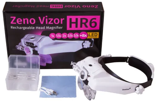 Лупа налобная с аккумулятором Levenhuk Zeno Vizor HR6,  2