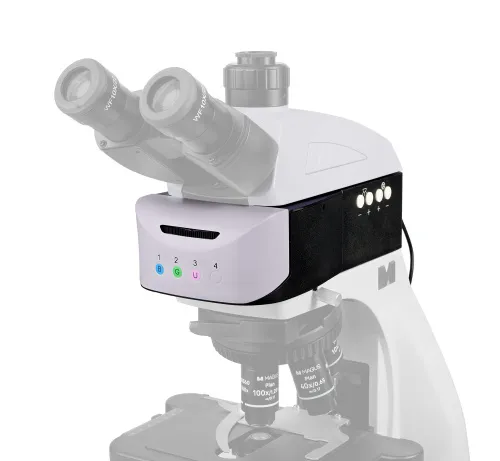 Насадка эпи-люминесцентная моторизованная MAGUS Epi-FL04M LED, блоки люминесцентных фильтров B/G/UV,  13