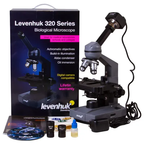 Микроскоп цифровой Levenhuk D320L PLUS, 3,1 Мпикс, монокулярный,  2