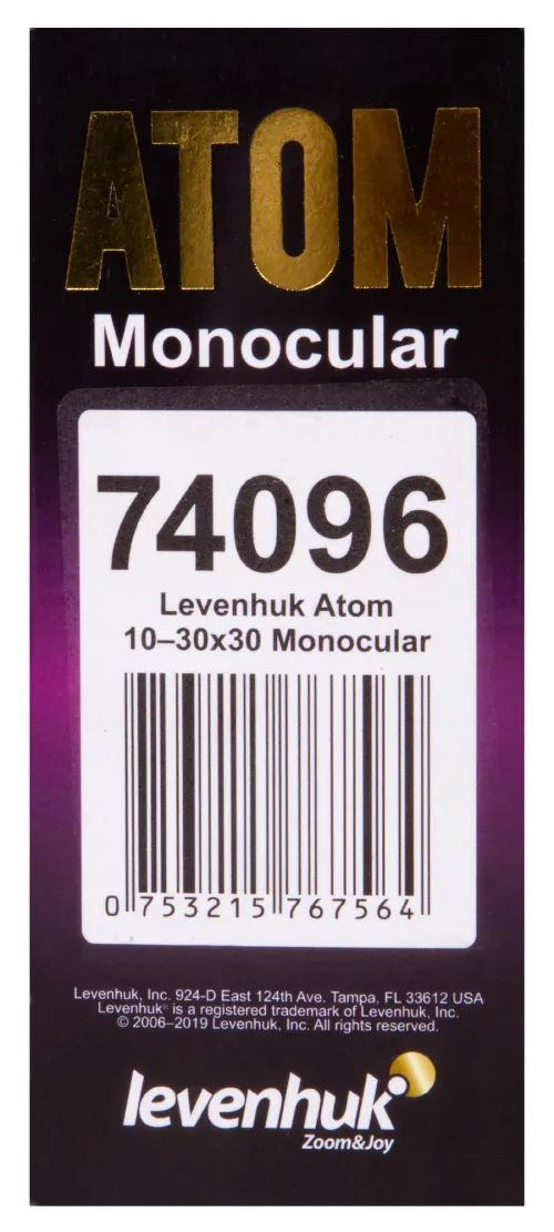 Монокуляр Levenhuk Atom 10–30х30,  14