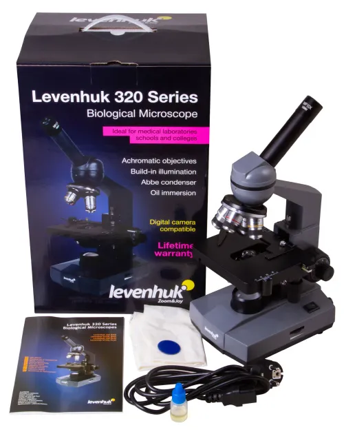 Микроскоп Levenhuk 320 BASE, монокулярный,  2