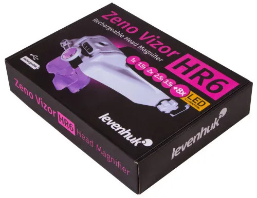 Лупа налобная с аккумулятором Levenhuk Zeno Vizor HR6,  14