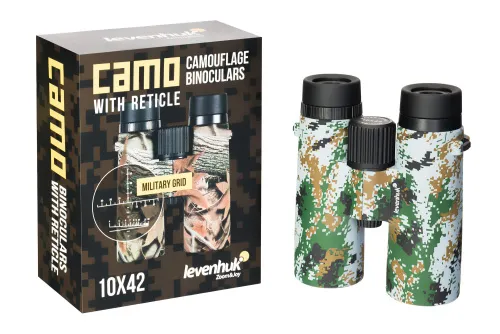 Бинокль камуфляжный Levenhuk Camo 10x42 с сеткой,  6