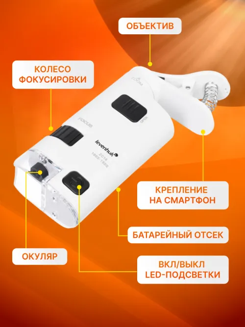 Микроскоп карманный для проверки денег Levenhuk Zeno Cash ZC16,  16